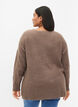 Melange-Pullover mit Seitenschlitz, Walnut/White Mel., Model image number 1