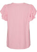 Bluse aus Viskose und Leinen mit R&uuml;schen&auml;rmeln, Pink, Packshot image number 1