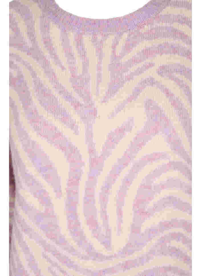 Strickbluse mit Muster, Lavender  Mel Comb., Packshot image number 2