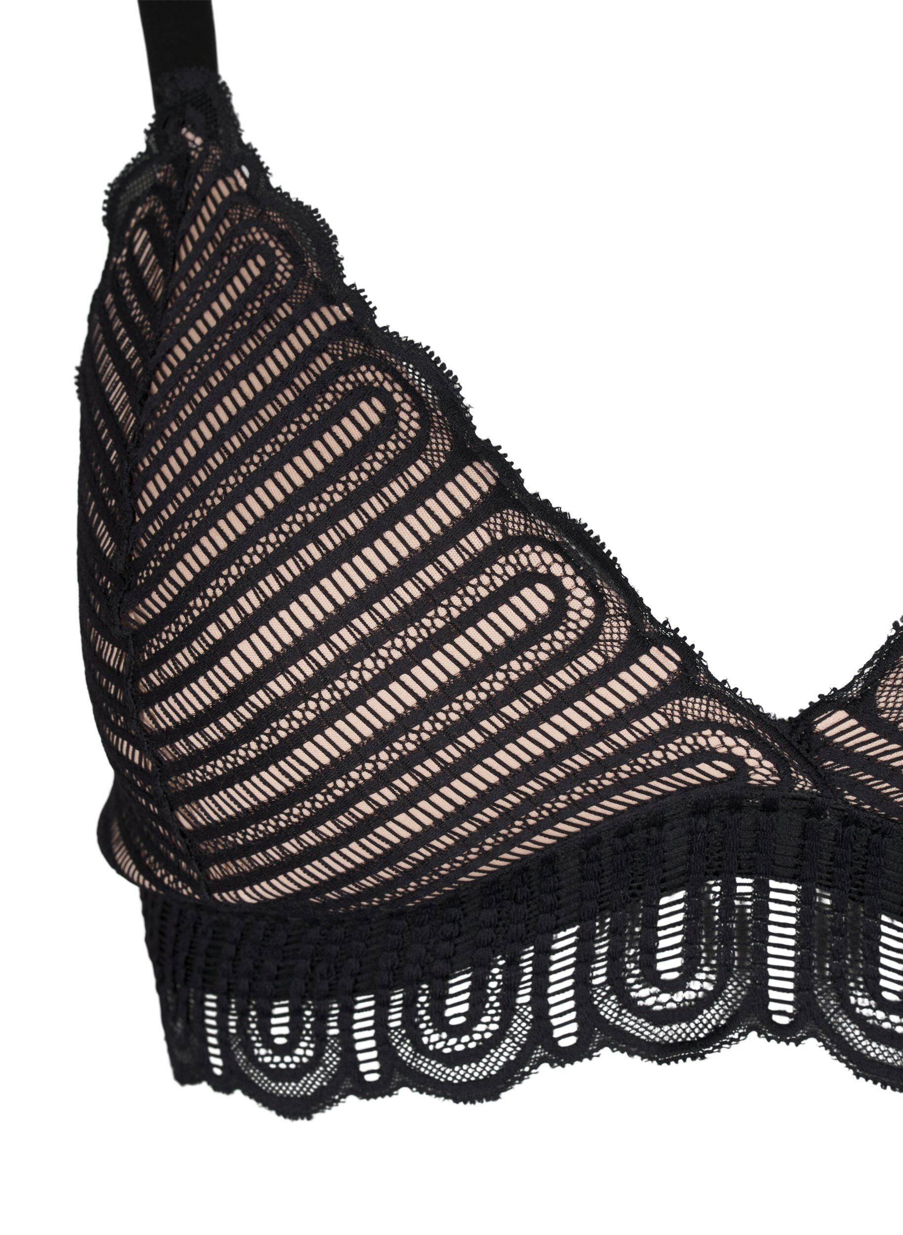 Zizzi Bralette mit Spitze und weicher Polsterung, Schwarz, Packshot image number 3
