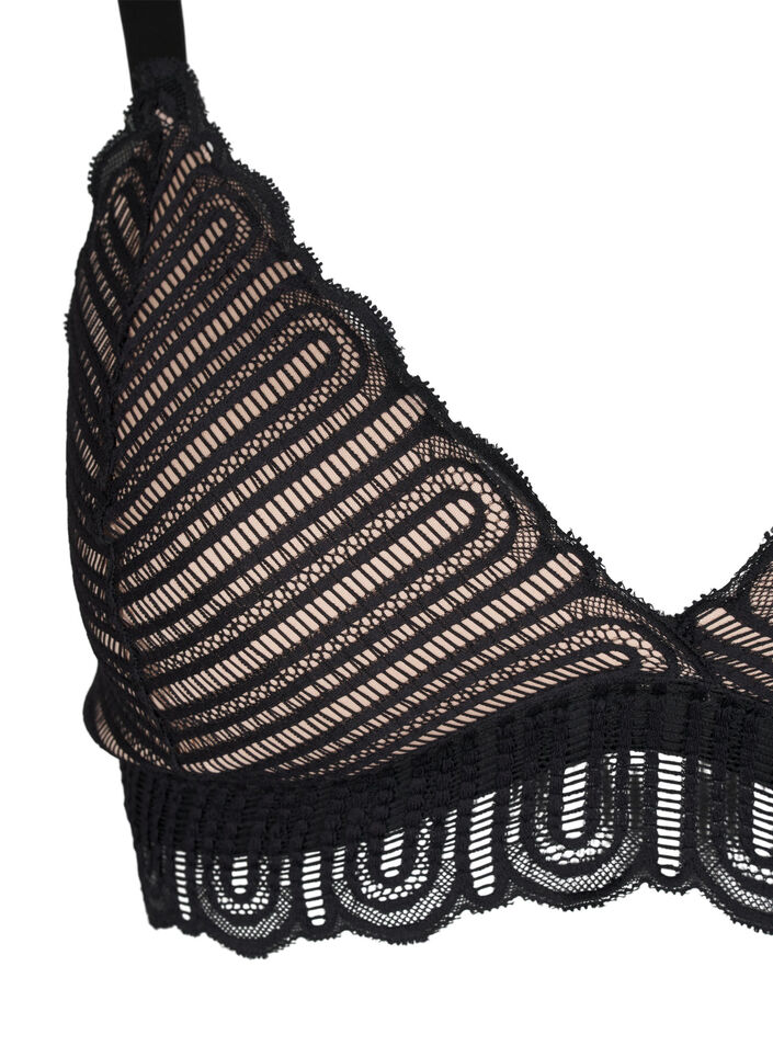 Bralette mit Spitze und weicher Polsterung, Schwarz, Packshot image number 3
