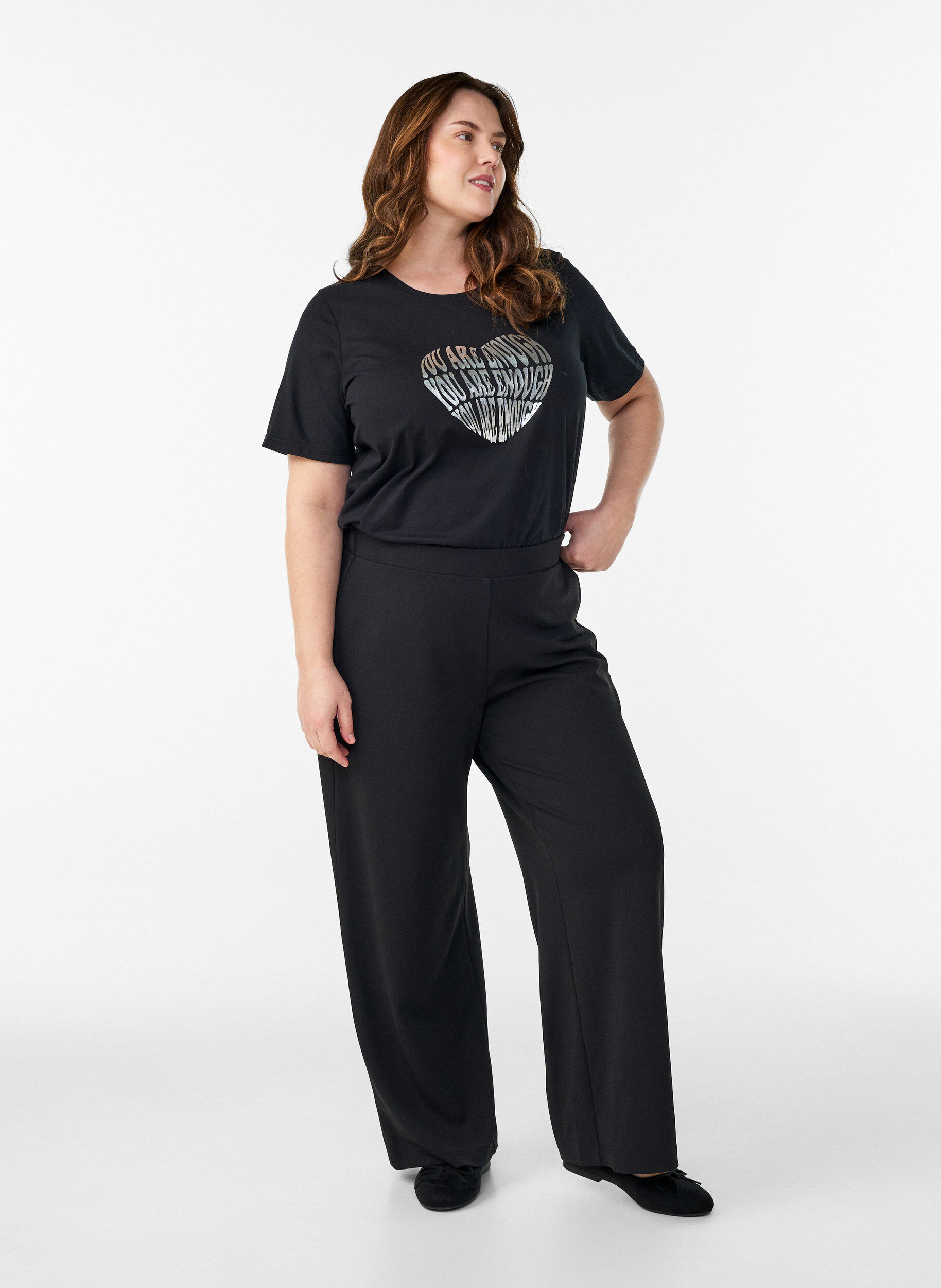 ZizziHose mit weitem Bein, Schwarz, Model image number 1