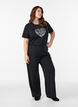 Hose mit weitem Bein, Schwarz, Model image number 1
