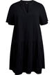 Kurzes A-Linien-Kleid aus Baumwollmusselin, Schwarz, Packshot image number 0