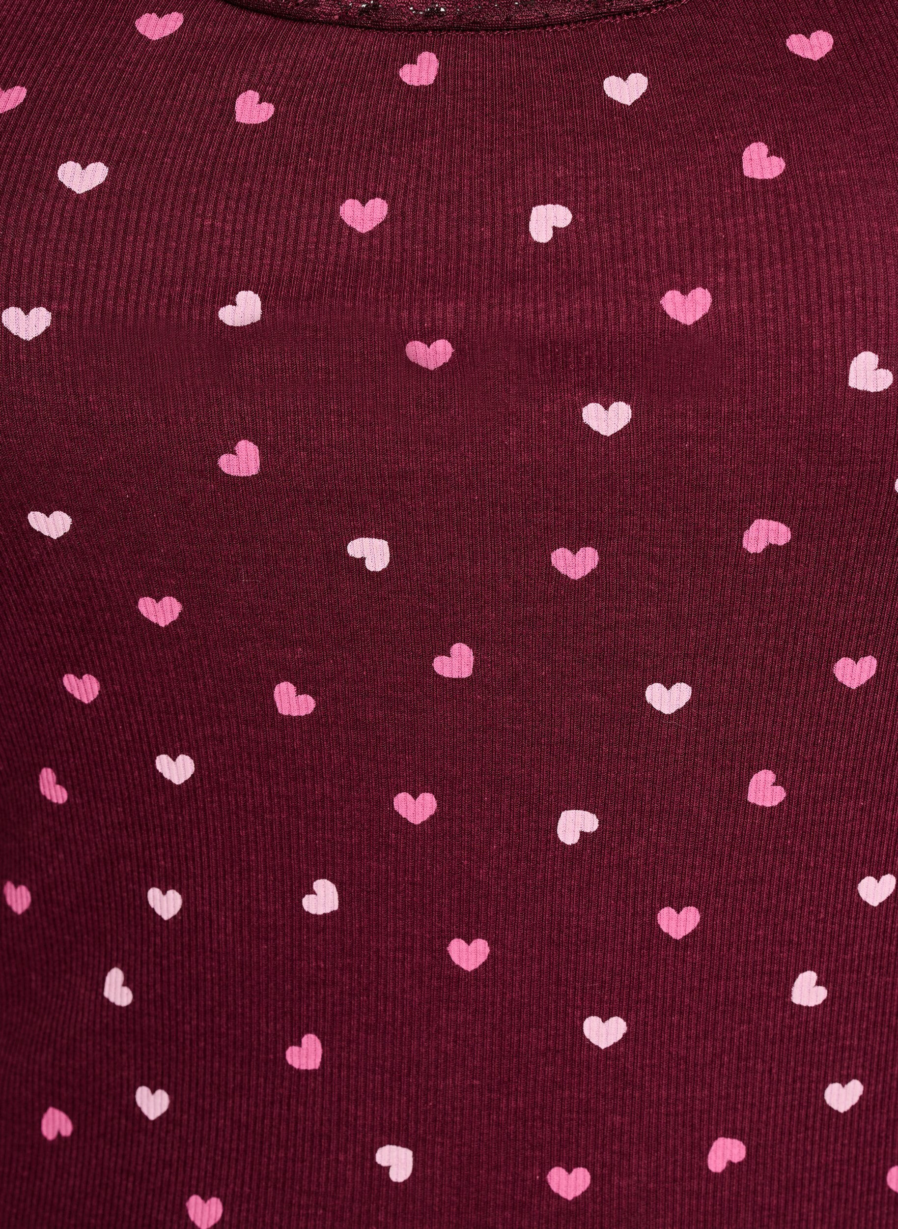 Zizzi Oberteil mit Aufdruck und Spitzenborte, Rot, Packshot image number 2