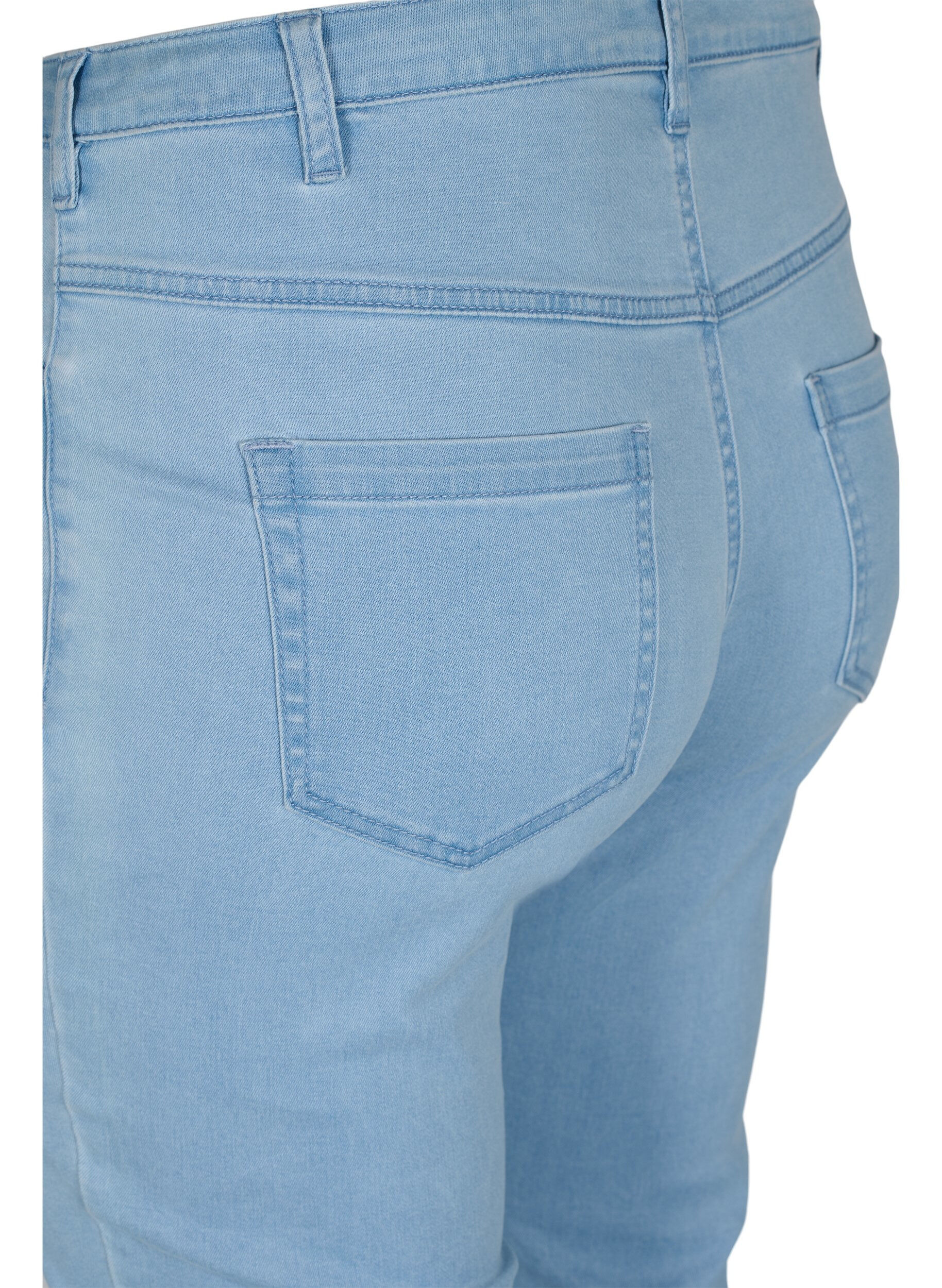 Zizzi Slim Fit Emily Jeans mit normaler Taillenh&ouml;he, Blau, Packshot image number 3