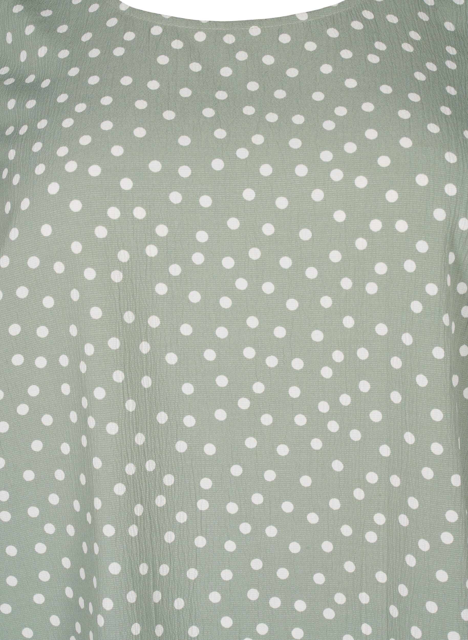 Zizzi FLASH &ndash; Kurz&auml;rmelige Bluse mit Aufdruck, Iceberg Green Dot, Packshot image number 2