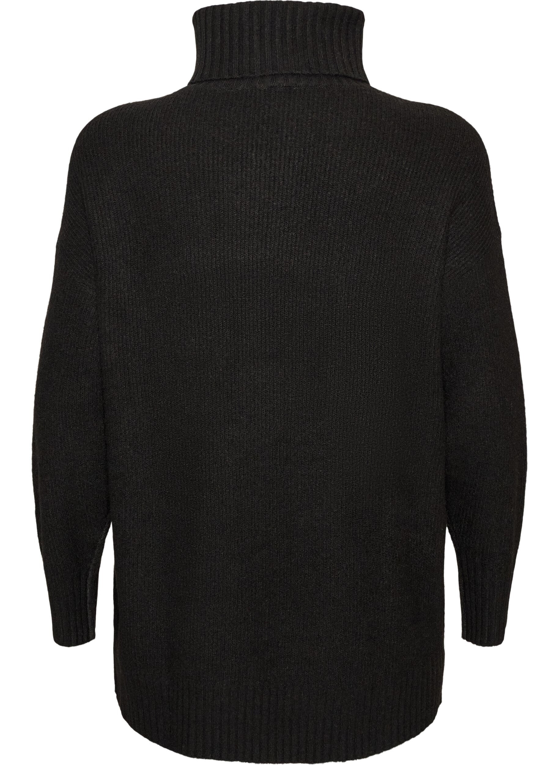 ZizziLocker gestrickter Pullover mit Rollkragen, Schwarz, Packshot image number 1