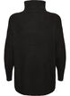 Locker gestrickter Pullover mit Rollkragen, Schwarz, Packshot image number 1