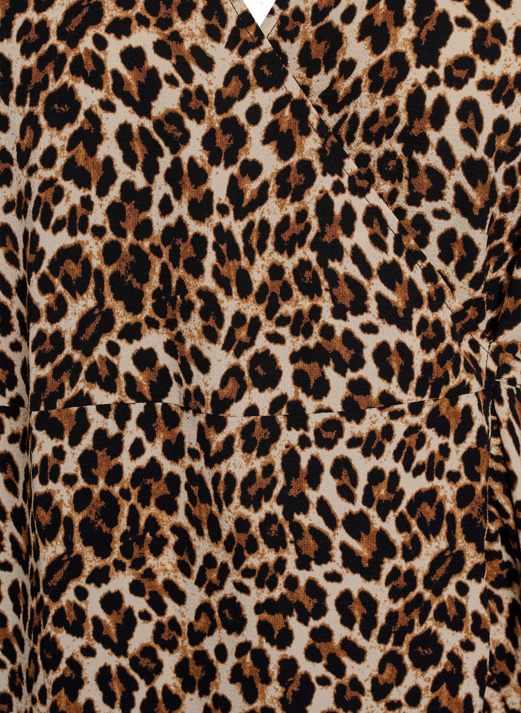 Zizzi Gebl&uuml;mtes Wickelkleid mit kurzen &Auml;rmeln, Braun, Packshot image number 2