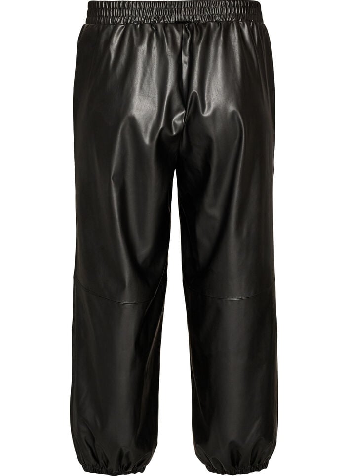 Ballonhose aus Kunstleder, Schwarz, Packshot image number 1