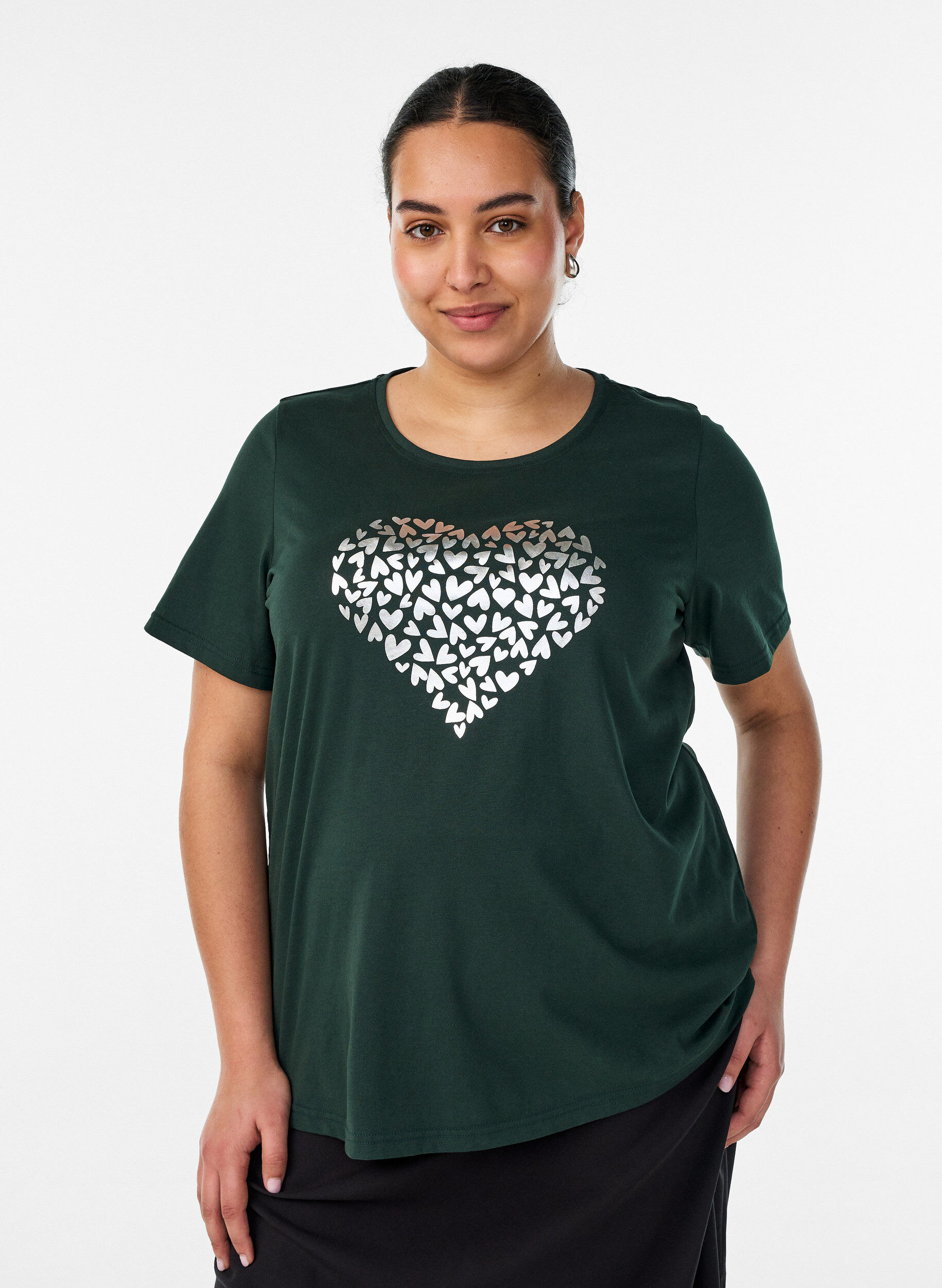 T-Shirt mit Print, Gr&uuml;n, Model