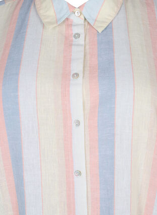 Langes Hemd aus Baumwollmischung mit Leinen, Multi Color Stripe, Packshot image number 2