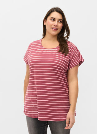 T-Shirt aus Baumwolle mit Streifen, Apple Butter Stripe, Model image number 0