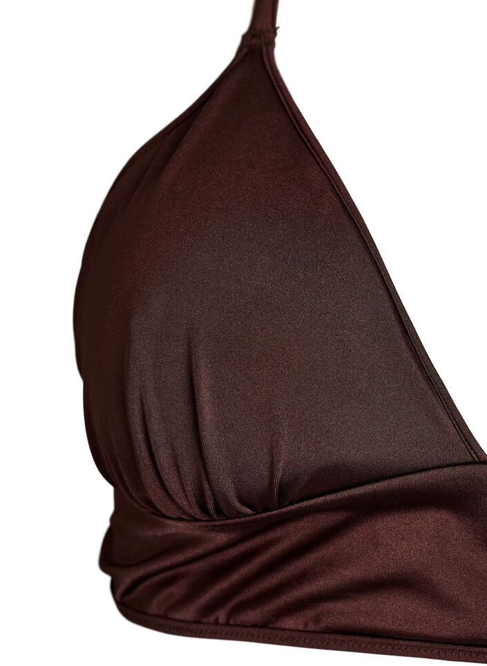 Wende-Bikini-Top mit V-Ausschnitt und Kreuztr&auml;gern, Braun, Packshot image number 2