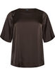 Bluse aus Satin mit ellenbogenlangen &Auml;rmeln, Braun, Packshot image number 0