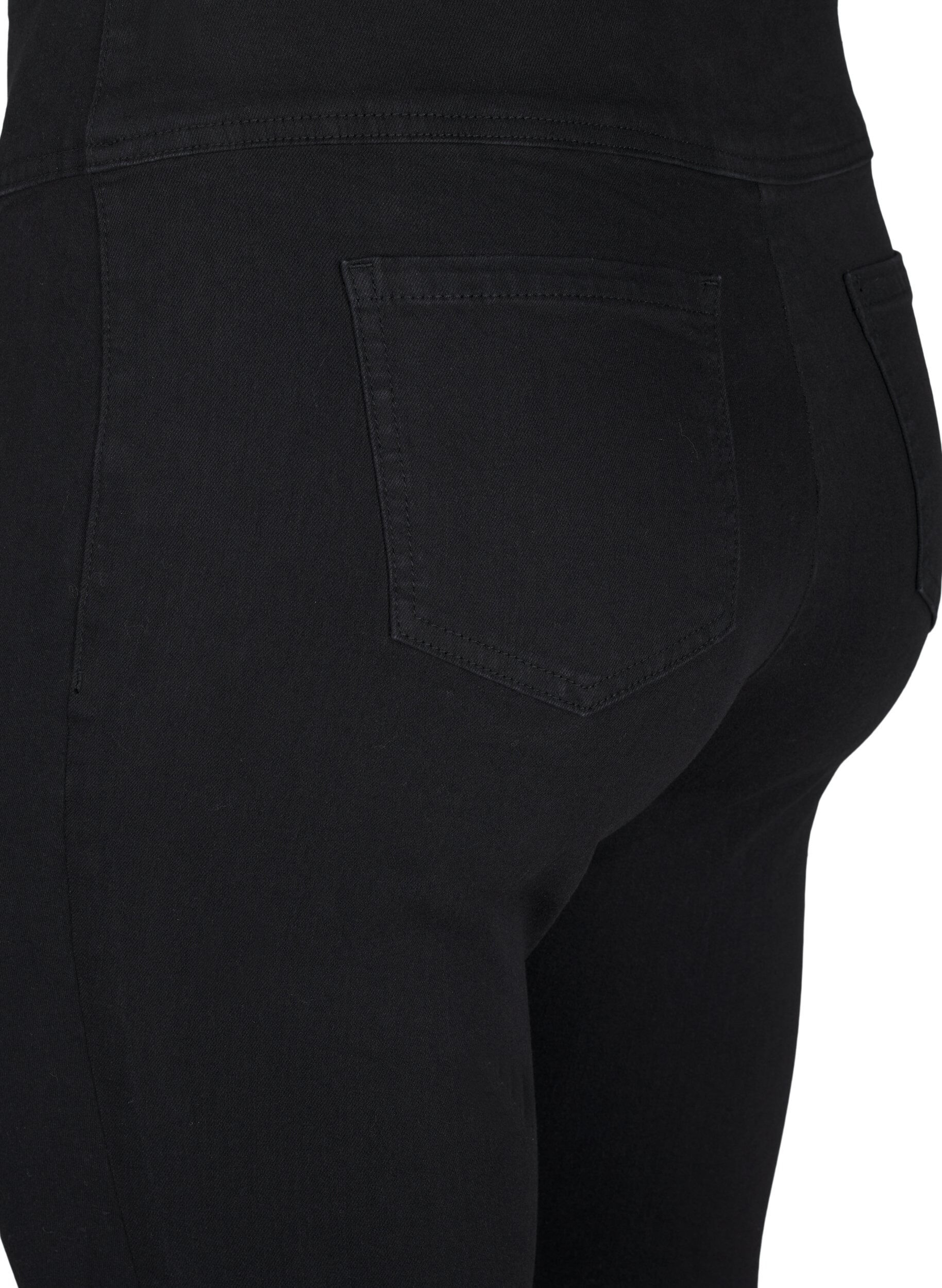 ZizziElastische Jeggings mit hoher Taille, Schwarz, Packshot image number 3