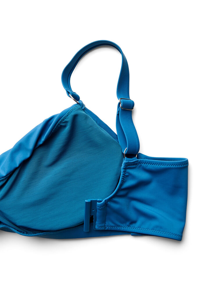 Bikini-BH mit B&uuml;gel und Drapierung, Blau, Packshot image number 3