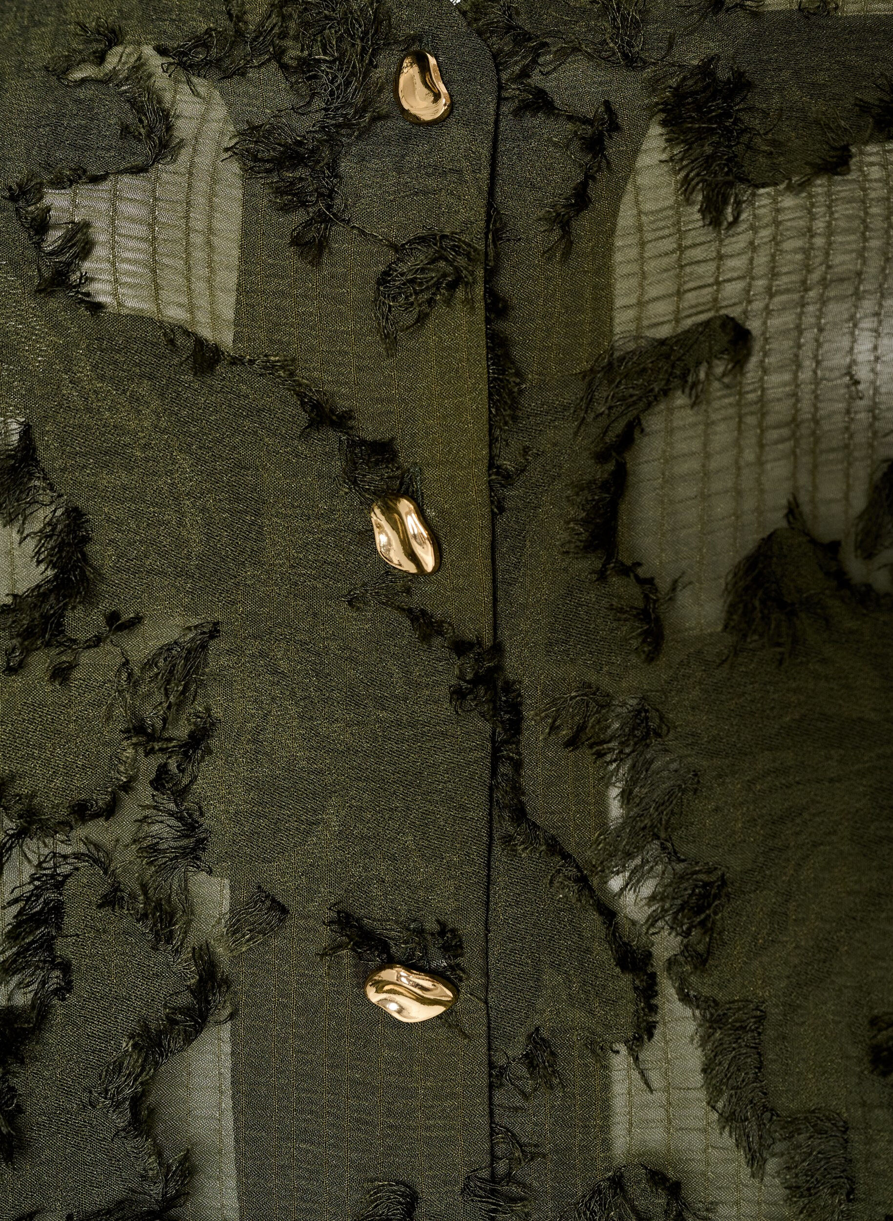 ZizziBluse mit ausgefransten F&auml;den und Struktur, Gr&uuml;n, Packshot image number 2