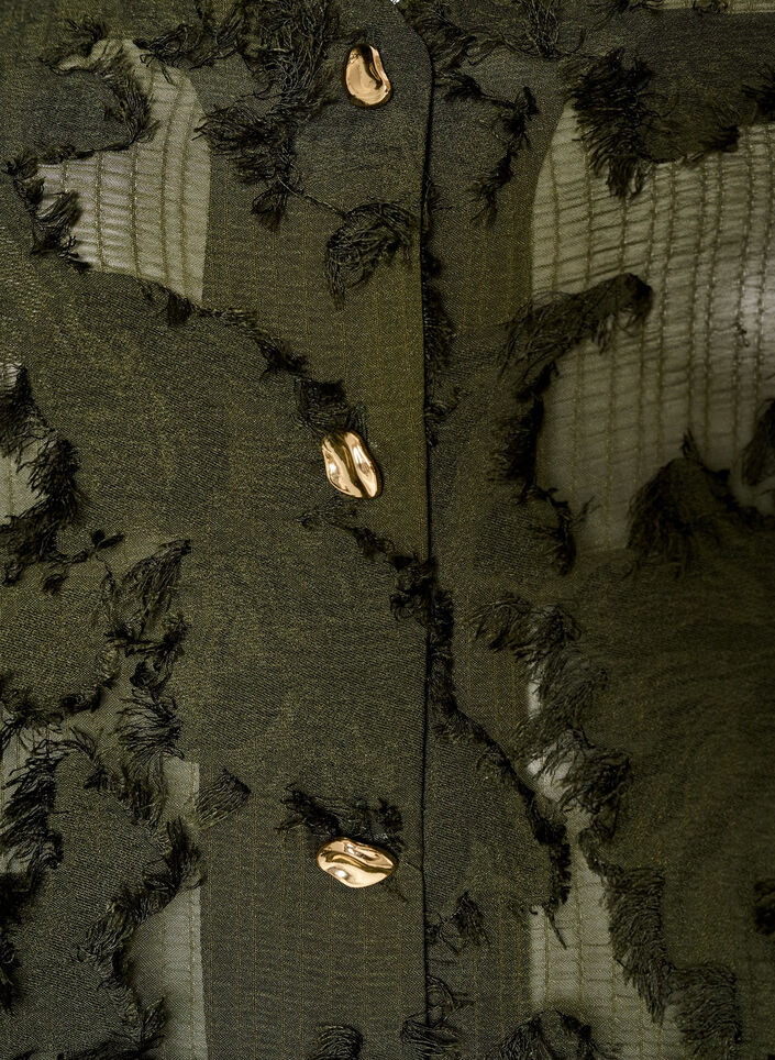 Bluse mit ausgefransten F&auml;den und Struktur, Gr&uuml;n, Packshot image number 2