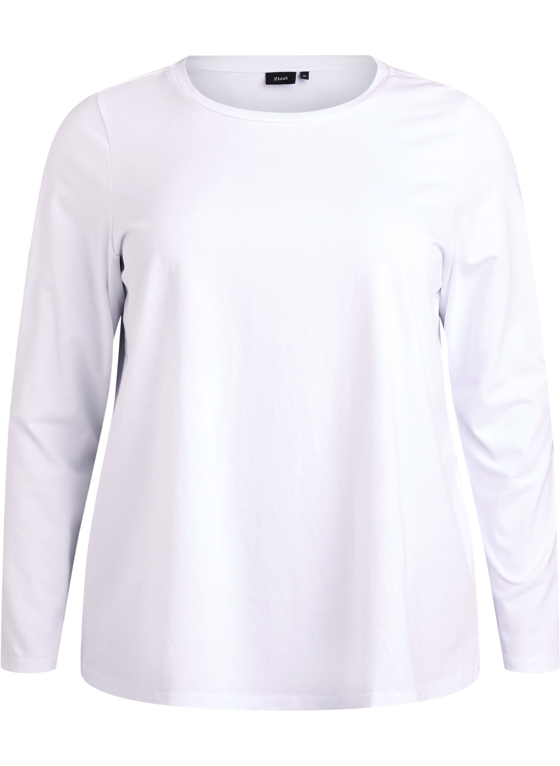 ZizziBasic Top aus Jersey mit langen &Auml;rmeln, Wei&szlig;, Packshot image number 0