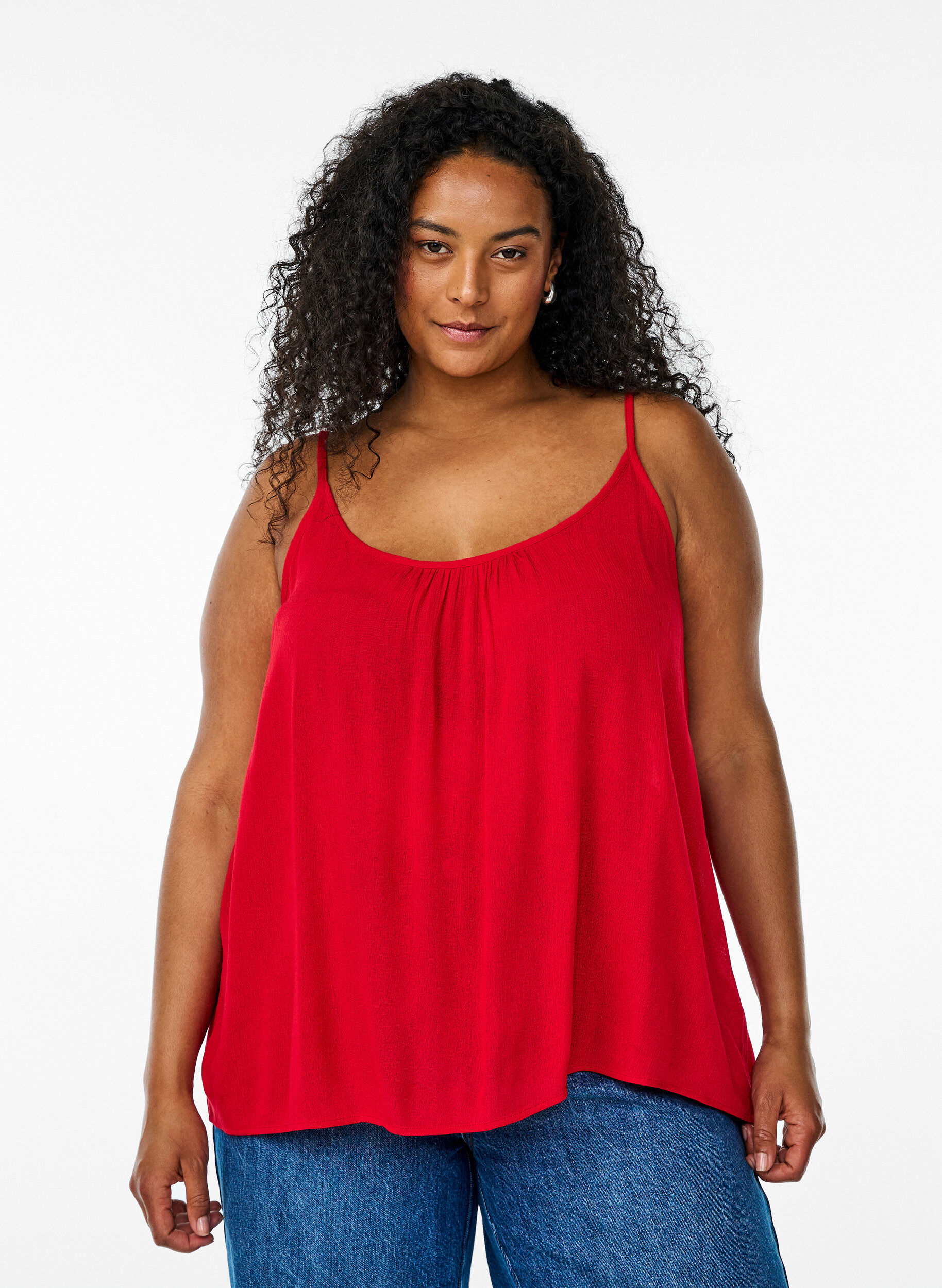 Tr&auml;gertop aus Viskose, Rot, Model