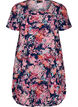 Kurz&auml;rmliges Baumwollkleid mit Aufdruck, Blau, Packshot image number 0