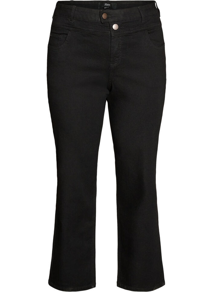 Gemma Jeans mit normaler Passform und hoher Taille, Schwarz, Packshot image number 0