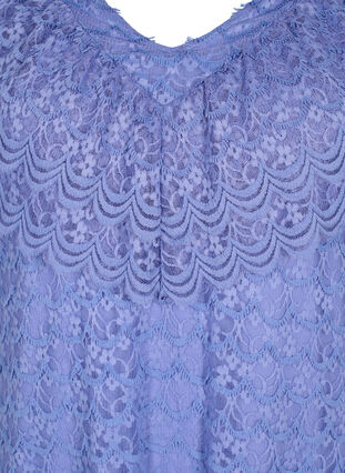 Kurzärmeliges Kleid aus Spitze mit breiten Rüschen, Lavender Violet, Packshot image number 2