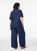 Hose aus Leinen und Viskose mit weitem Bein, Blau, Model image number 1