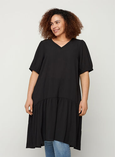 Kleid mit 2/4-Ärmeln und A-Linie, Black, Model image number 0