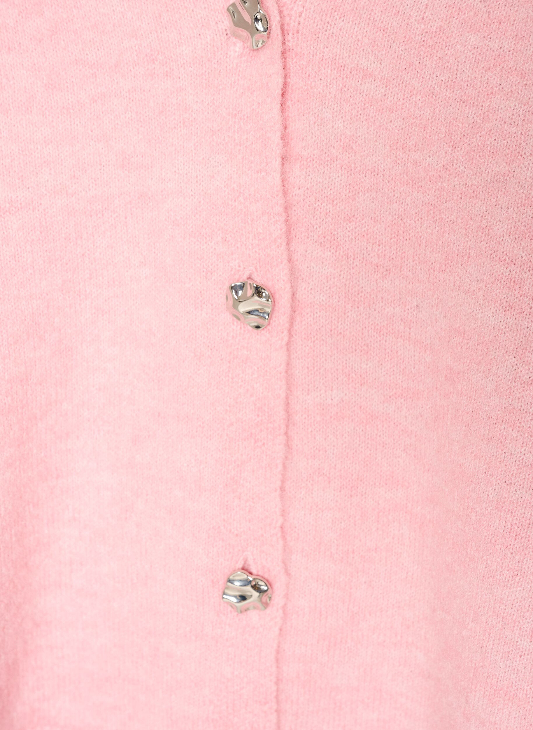 ZizziStrickweste mit V-Ausschnitt und Zierkn&ouml;pfen, Pink, Packshot image number 2