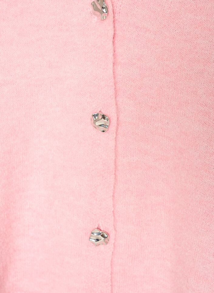 Strickweste mit V-Ausschnitt und Zierkn&ouml;pfen, Pink, Packshot image number 2