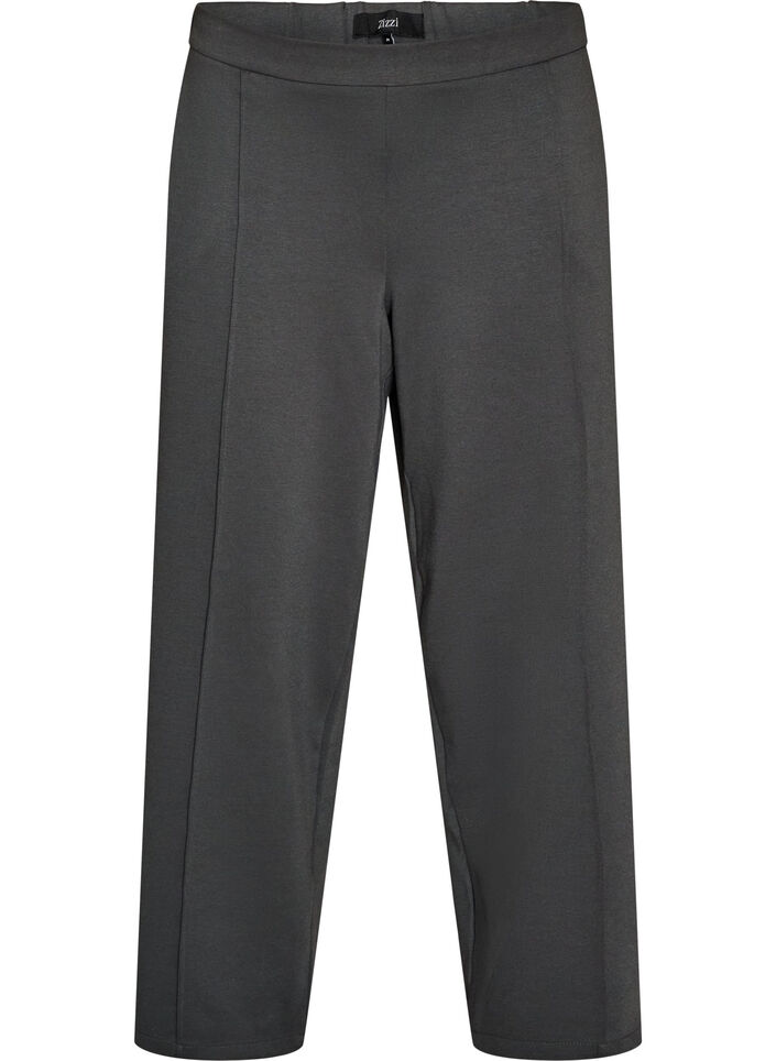 Lockere Hose aus Jersey mit hoher Taille, Grau, Packshot image number 0
