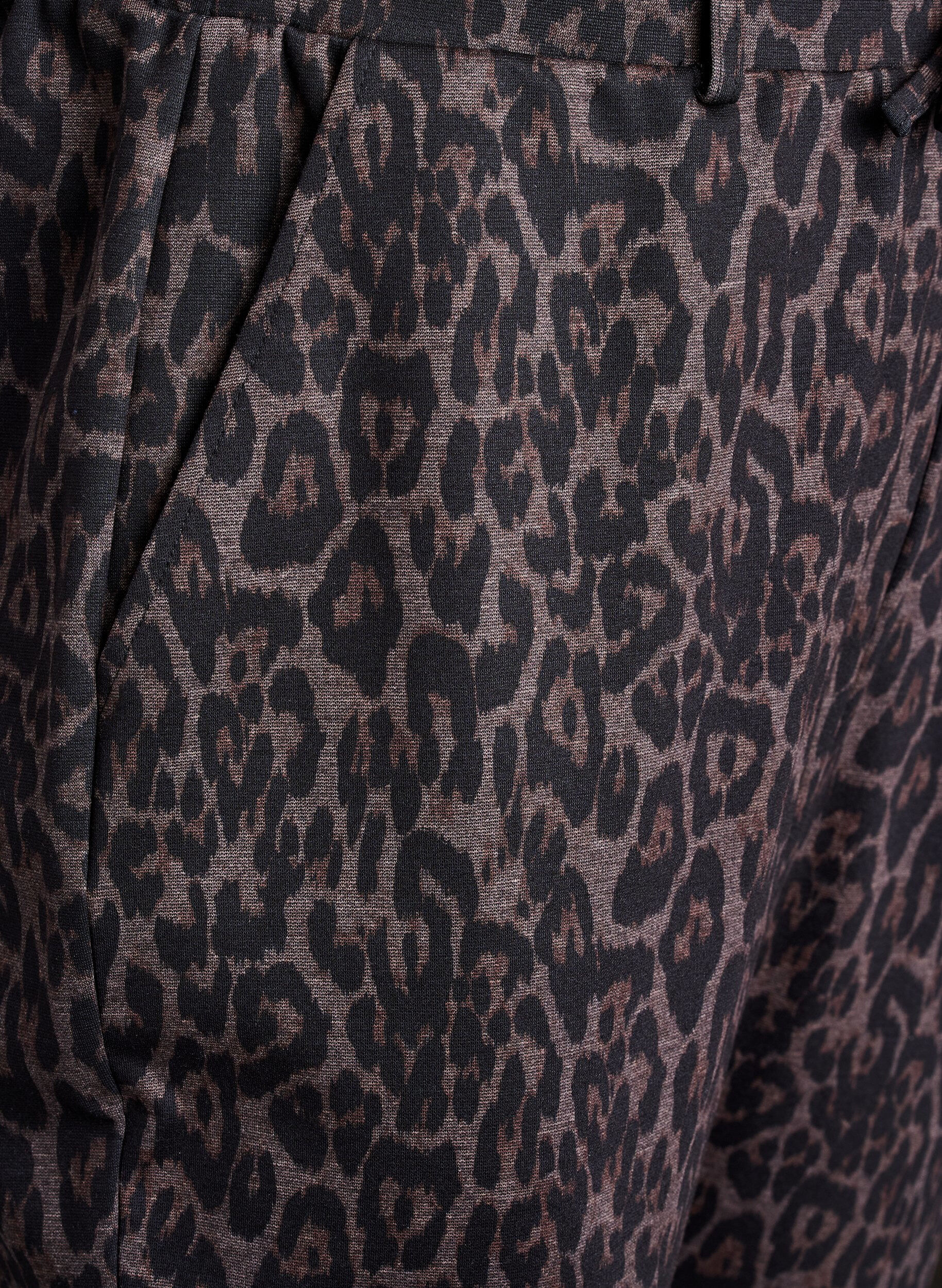 Zizzi Gek&uuml;rzte Hose mit Leopardenmuster, Braun, Packshot image number 2