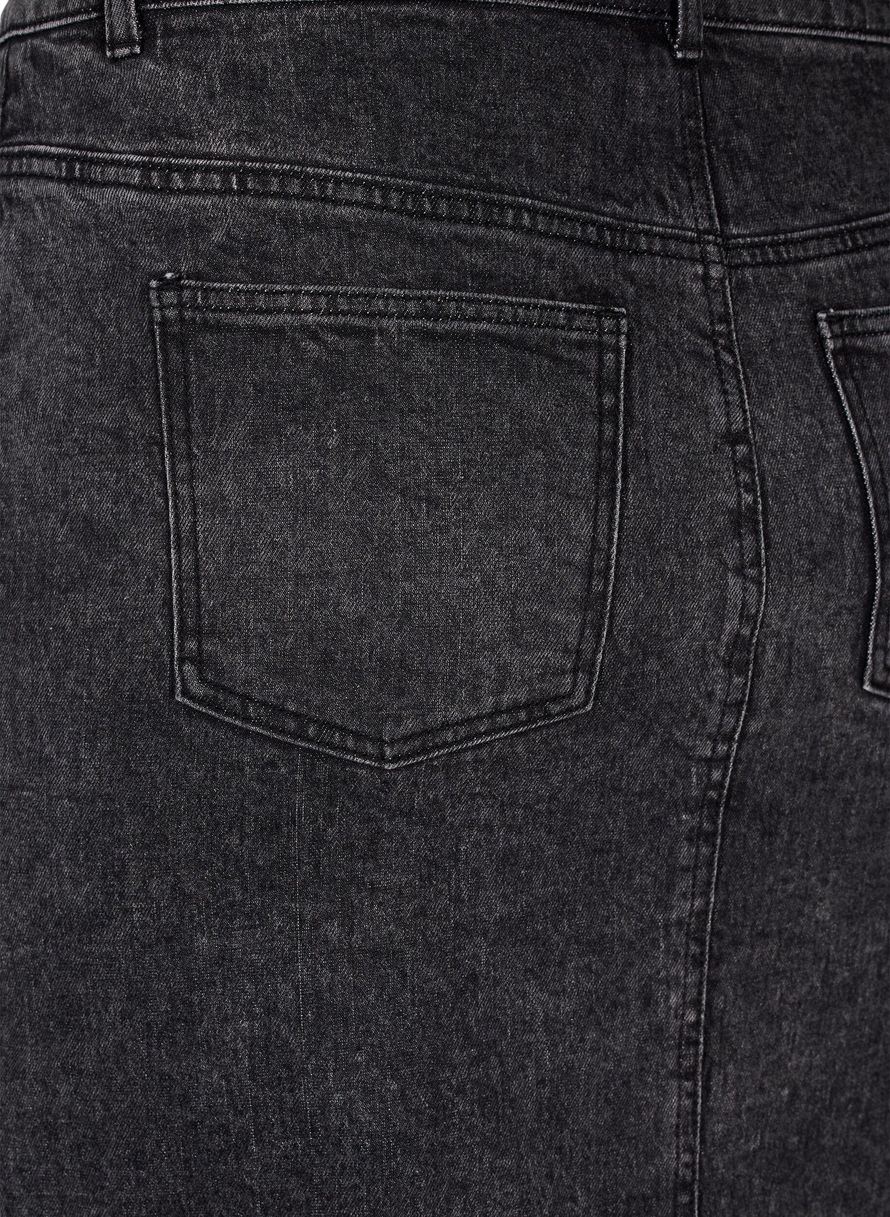 Zizzi Jeansrock mit Schlitz vorne, Dark Grey Denim, Packshot image number 3