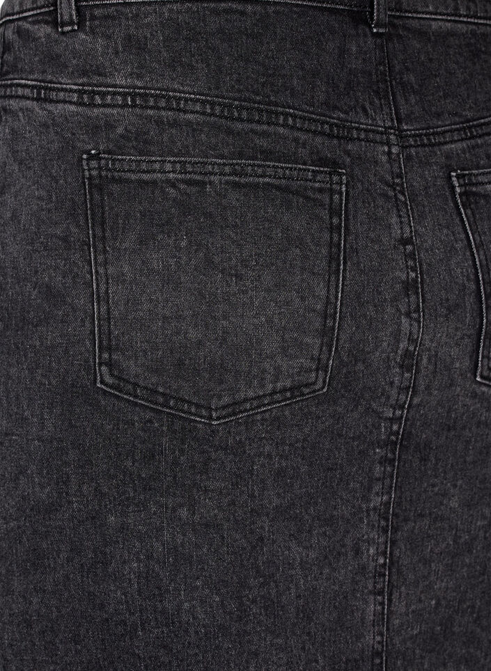 Jeansrock mit Schlitz vorne, Dark Grey Denim, Packshot image number 3