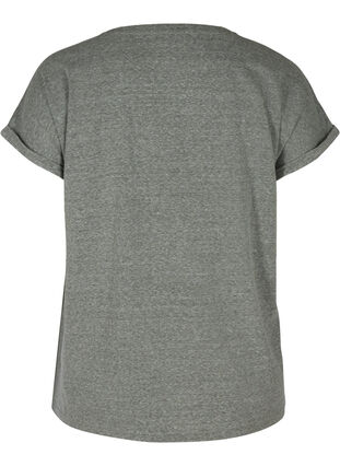 Meliertes T-Shirt aus Baumwolle, Balsam Green BE KIND, Packshot image number 1