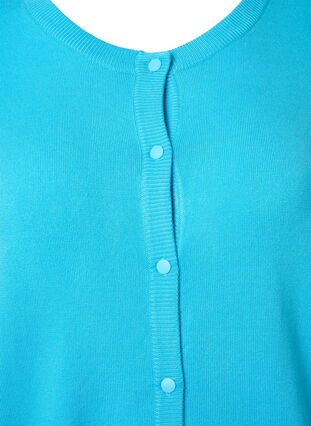 Cardigan aus Rippstrick mit Knopfverschluss, River Blue, Packshot image number 2
