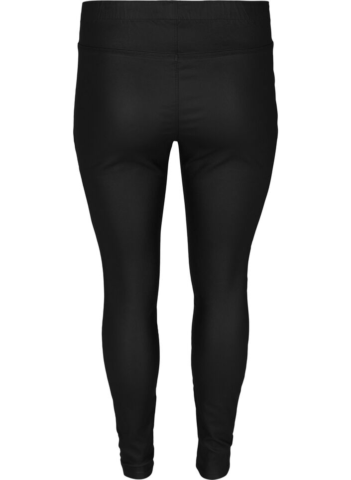 Beschichtete Leggings aus Viskosemix, Black, Packshot image number 1