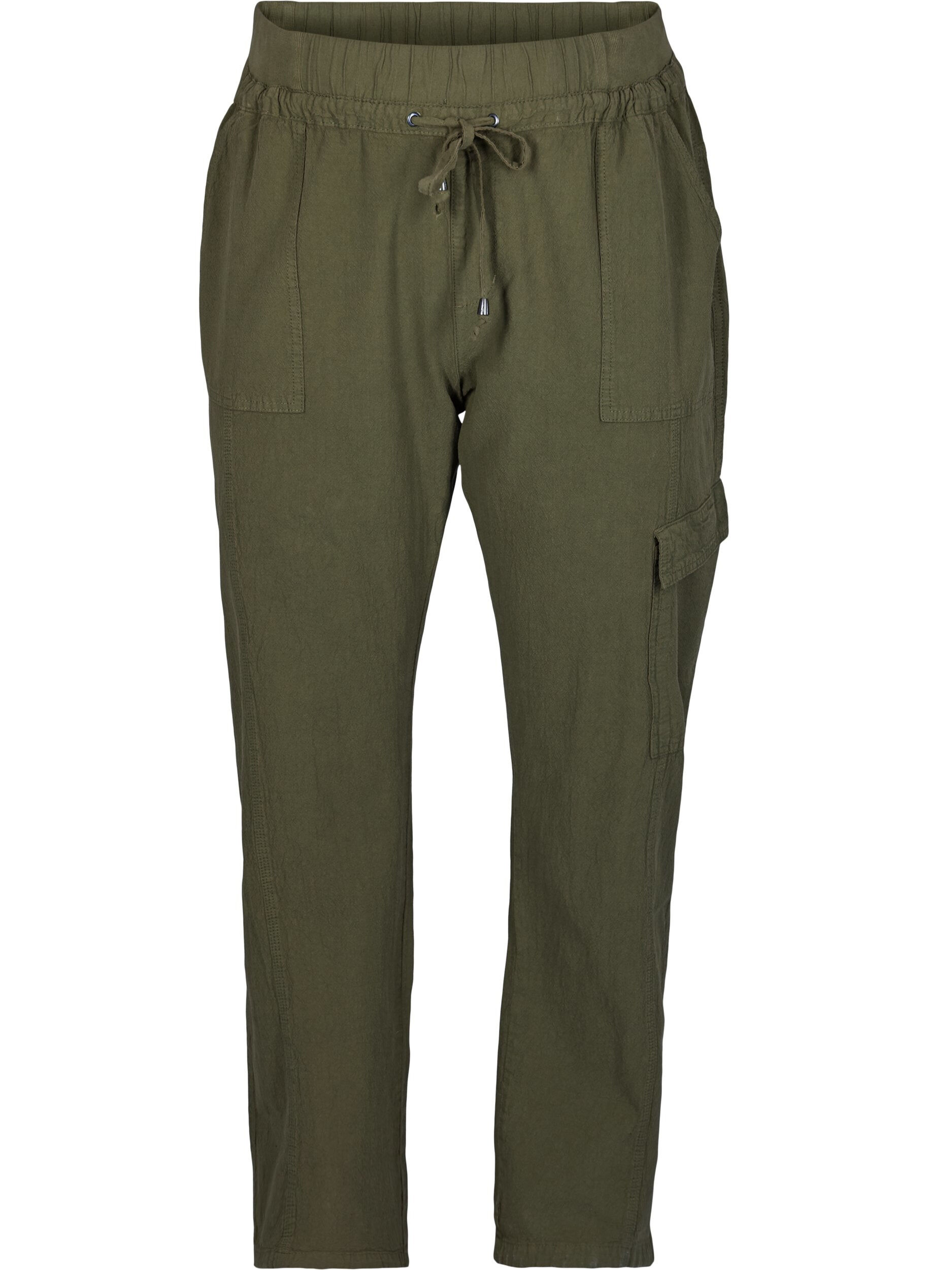 Zizzi Lockere Cargohose aus Baumwolle, Gr&uuml;n, Packshot image number 0