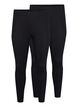 2-pack Baumwoll-Leggings, Schwarz, Packshot image number 0