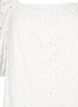 Bluse mit kurzen Puff&auml;rmeln und Lochmuster, Wei&szlig;, Packshot image number 2