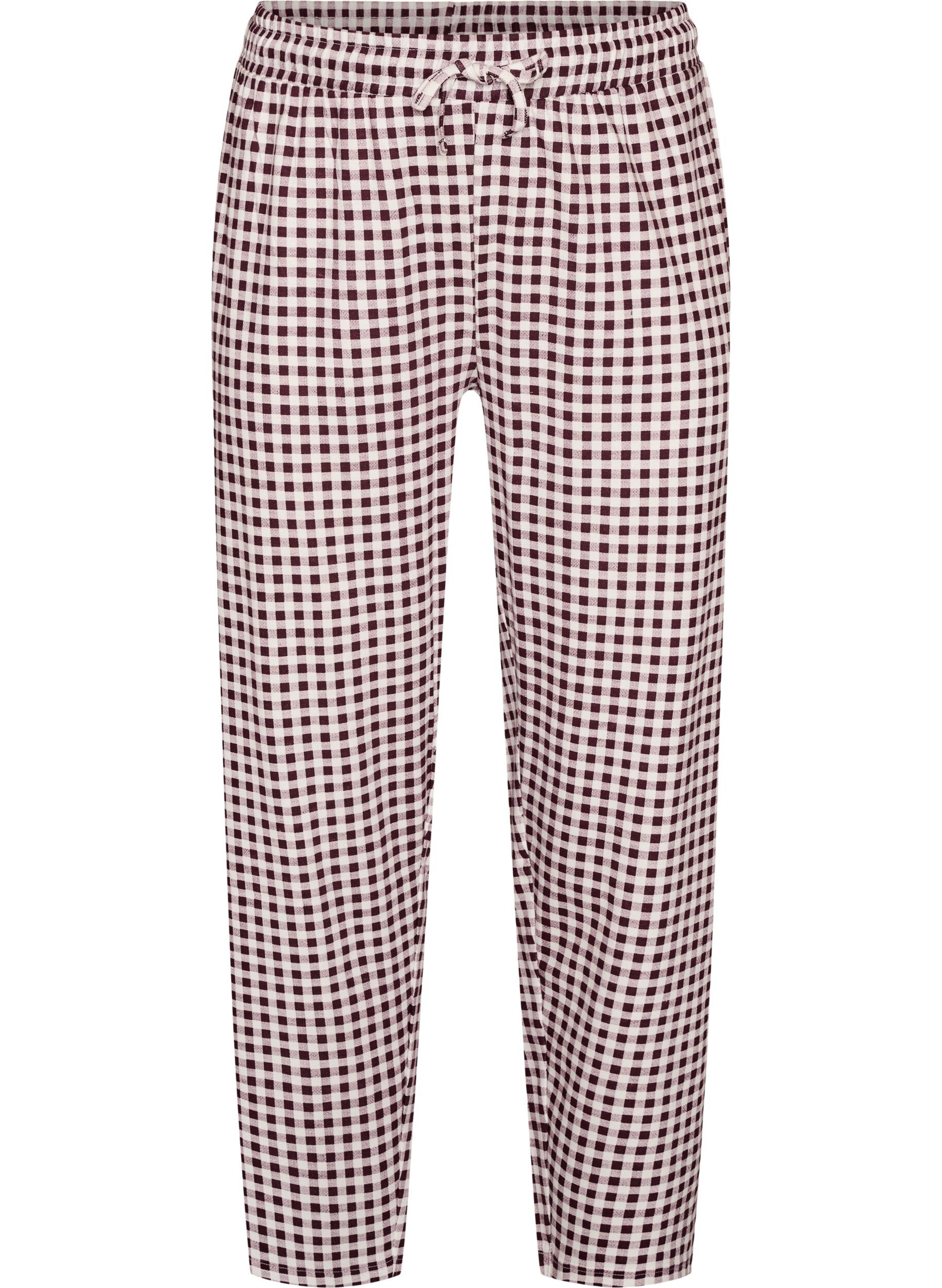 ZizziBaumwoll-Pyjamahose mit hohem Bund, Rot, Packshot image number 0