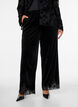 Samthose mit Spitzenbesatz und weitem Bein, Schwarz, Model image number 0
