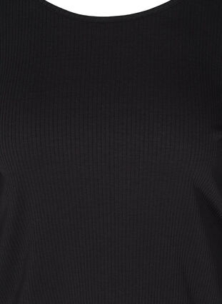 Geripptes Langarmshirt mit Rundhalsauschnitt, Black, Packshot image number 2