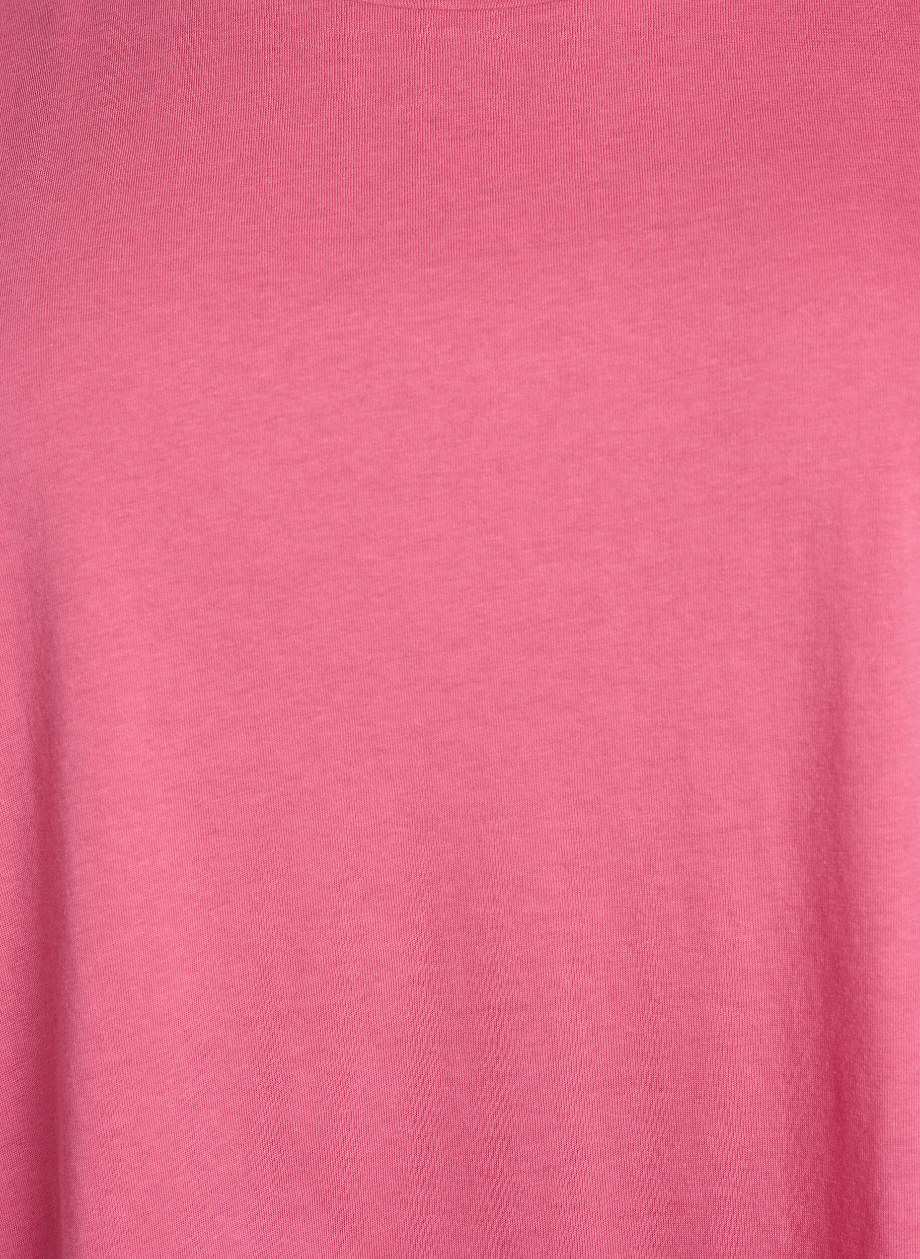 Zizzi Kurz&auml;rmliges T-Shirt aus einer Baumwollmischung, Pink, Packshot image number 2