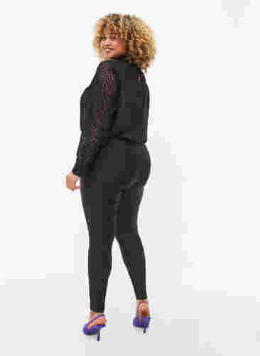 Shiny Leggings mit Taschen hinten und 7/8-Länge, Black, Model image number 1