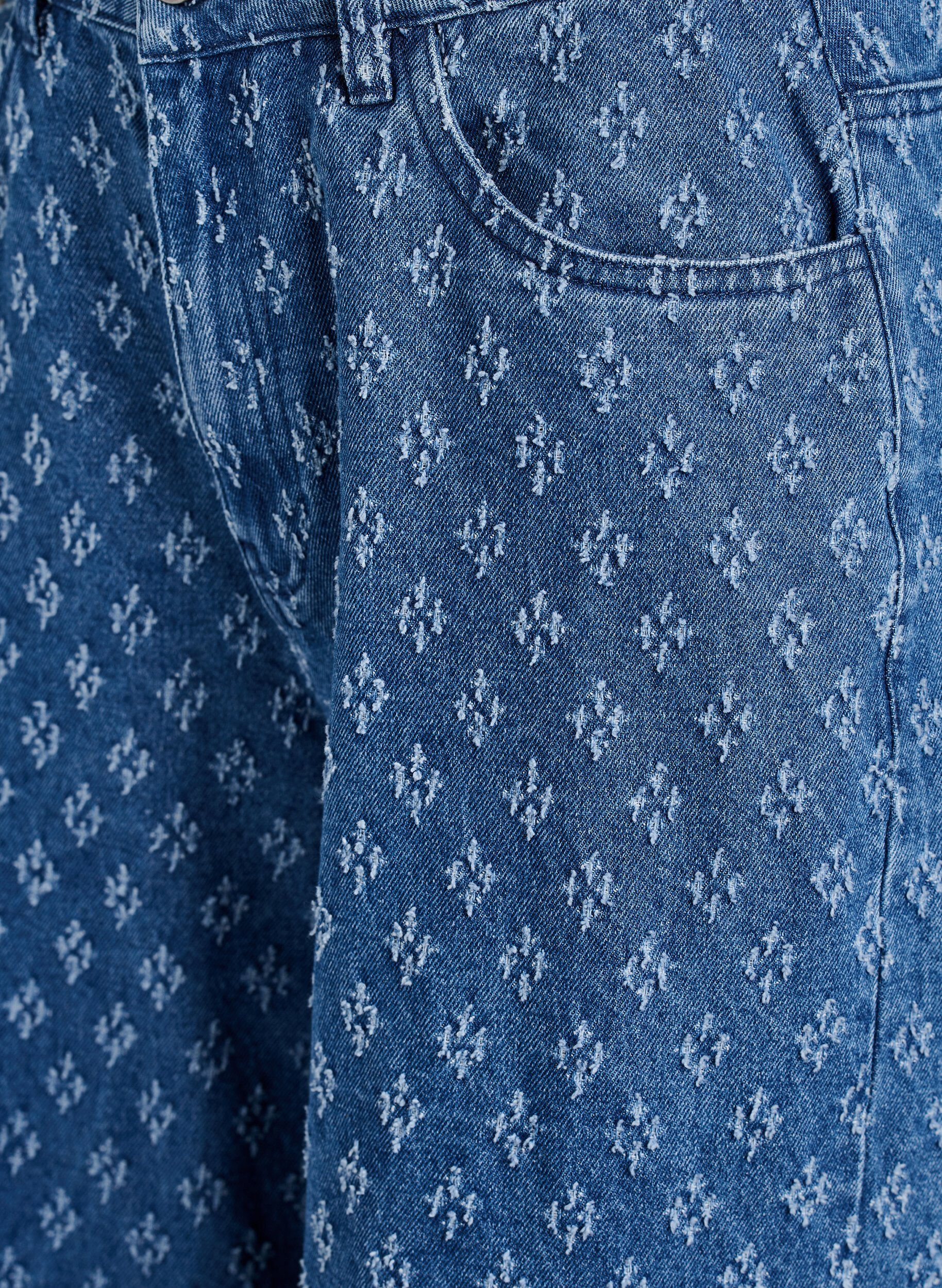 ZizziMyra Jeans mit weiter Passform und abgenutzter Optik, Blau, Packshot image number 2