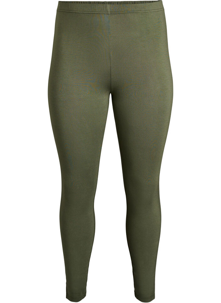 Basic Leggings aus Viskose, Gr&uuml;n, Packshot image number 0